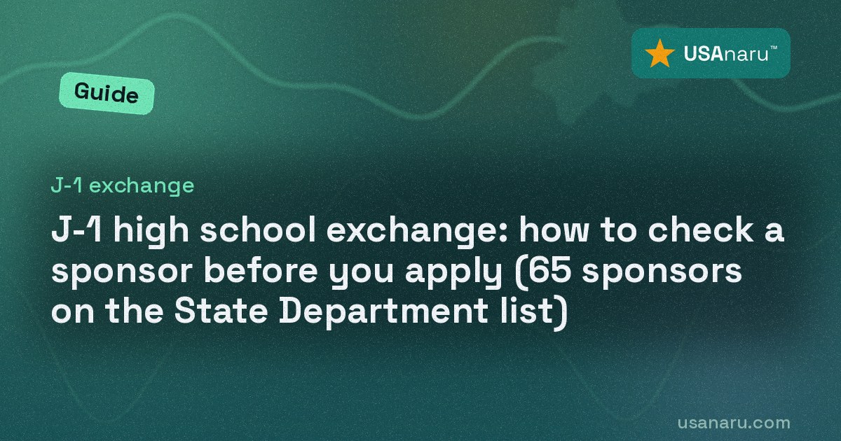 J-1 high school exchange: how to check a sponsor before you apply (65 sponsors on the State Department list)