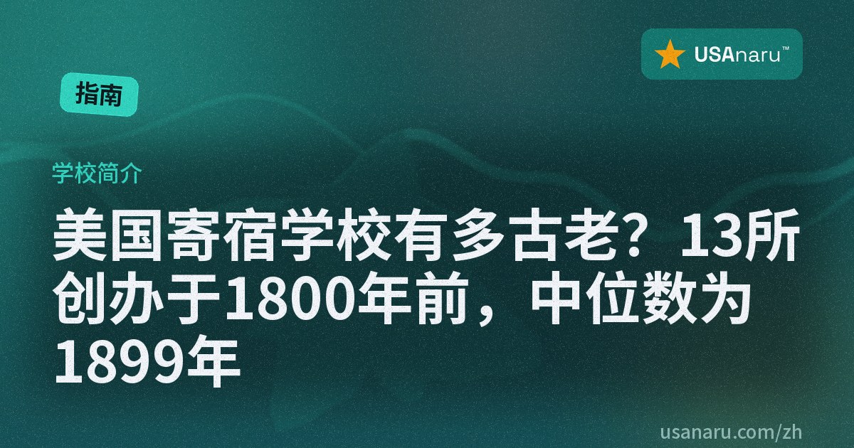 美国寄宿学校有多古老？13 所创办于 1800 年前，中位数为 1899 年