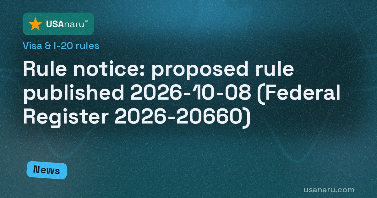 Rule notice: proposed rule published 2026-10-08 (Federal Register 2026-20660)